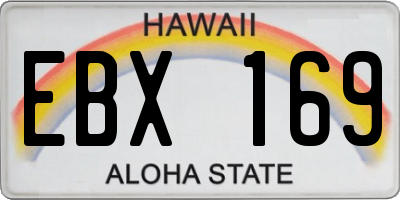 HI license plate EBX169