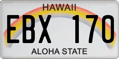 HI license plate EBX170