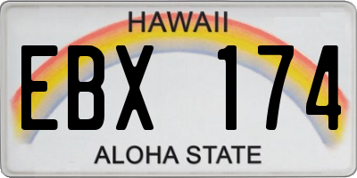 HI license plate EBX174