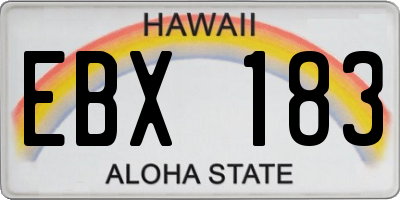 HI license plate EBX183