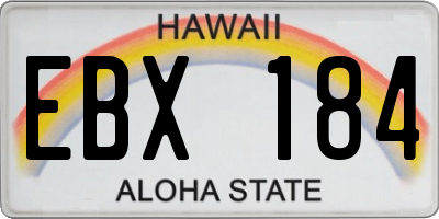 HI license plate EBX184