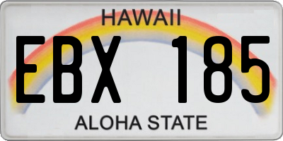 HI license plate EBX185