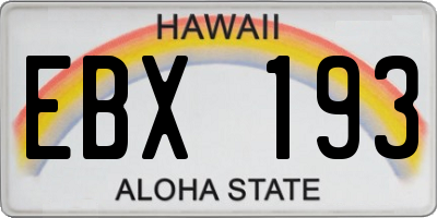 HI license plate EBX193