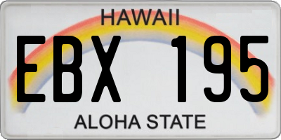HI license plate EBX195