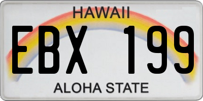 HI license plate EBX199