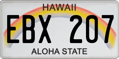 HI license plate EBX207