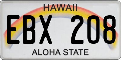 HI license plate EBX208