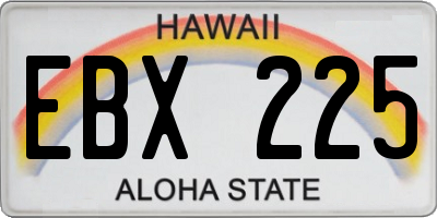 HI license plate EBX225