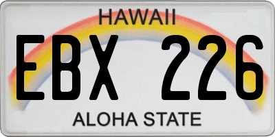 HI license plate EBX226