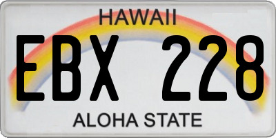 HI license plate EBX228