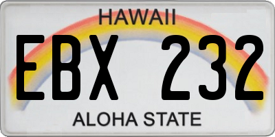 HI license plate EBX232