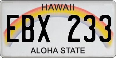 HI license plate EBX233