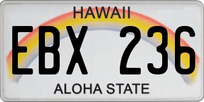 HI license plate EBX236