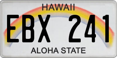 HI license plate EBX241