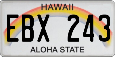 HI license plate EBX243