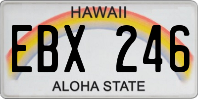 HI license plate EBX246