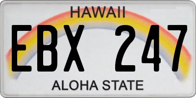 HI license plate EBX247
