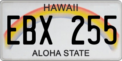 HI license plate EBX255