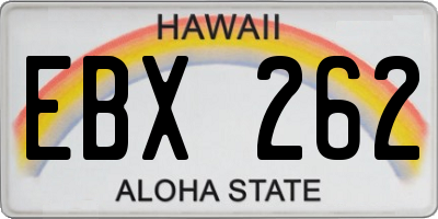 HI license plate EBX262