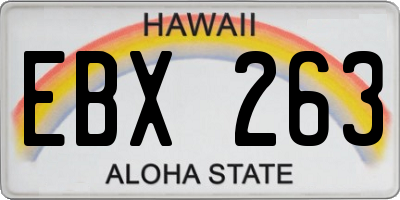 HI license plate EBX263