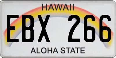 HI license plate EBX266