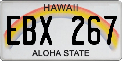 HI license plate EBX267