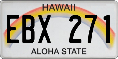 HI license plate EBX271