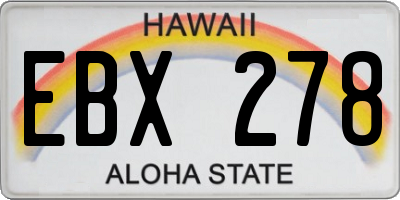 HI license plate EBX278