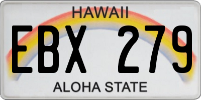 HI license plate EBX279