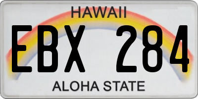 HI license plate EBX284