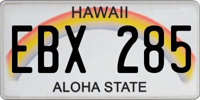 HI license plate EBX285