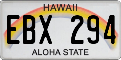 HI license plate EBX294