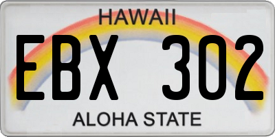 HI license plate EBX302