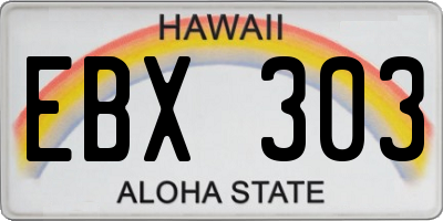 HI license plate EBX303