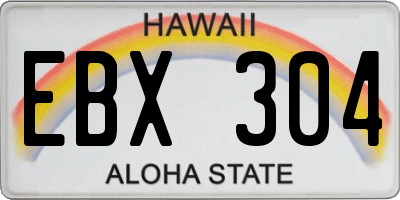HI license plate EBX304