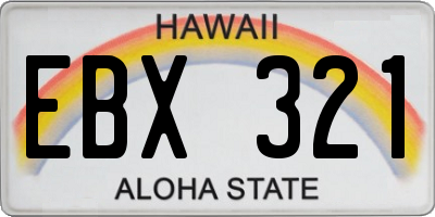 HI license plate EBX321