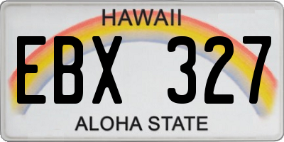 HI license plate EBX327