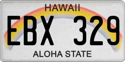 HI license plate EBX329