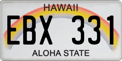 HI license plate EBX331