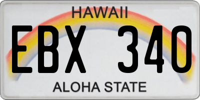 HI license plate EBX340