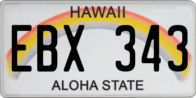HI license plate EBX343