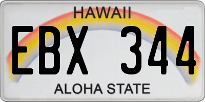 HI license plate EBX344