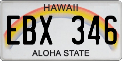 HI license plate EBX346