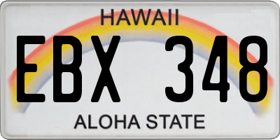 HI license plate EBX348