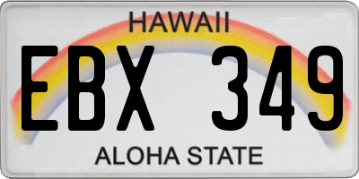 HI license plate EBX349