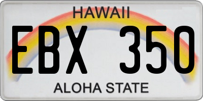 HI license plate EBX350