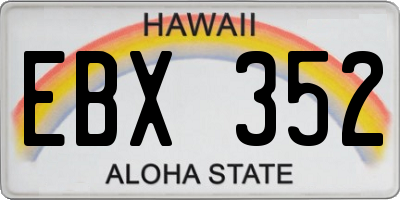 HI license plate EBX352