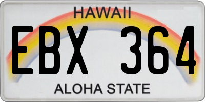 HI license plate EBX364