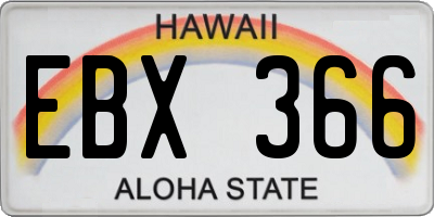 HI license plate EBX366