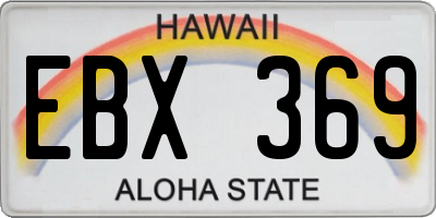 HI license plate EBX369